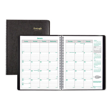 Brownline® Ecologix Recycled Monthly Planner, Ecologix Artwork, 11 X 8.5, Black Cover, 14-month (dec To Jan): 2021 To 2023 freeshipping - TVN Wholesale